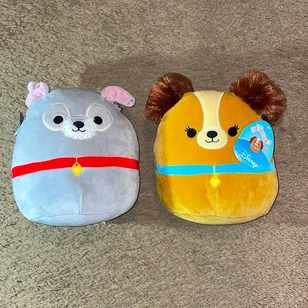 Disney Squishmallow 8" Lady and The Tramp Plush Set